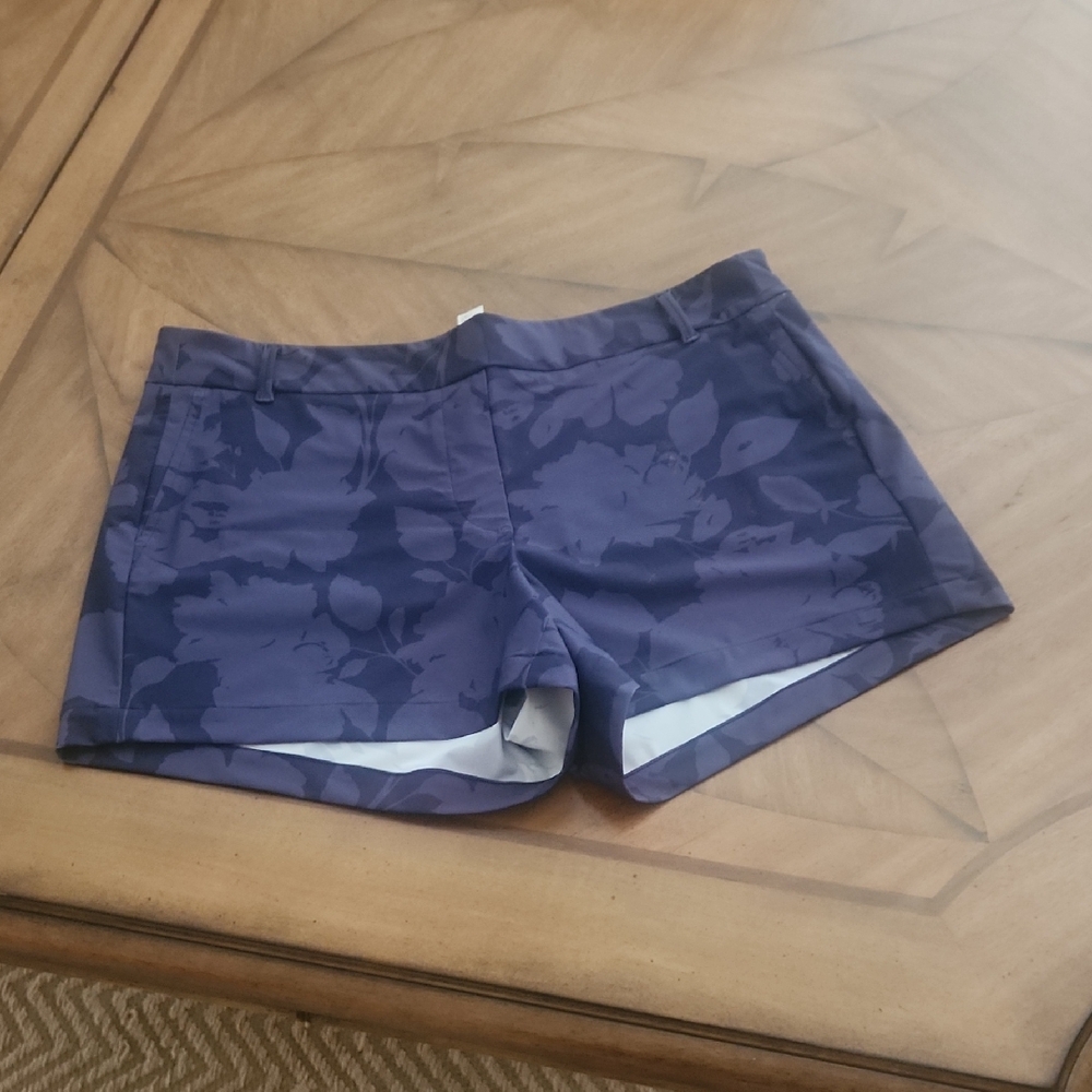 SPANX High Waist Navy Floral Shorts
